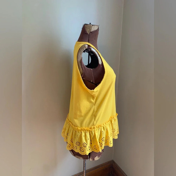 J crew tank top, ruffle, lace , - Picture 3 of 7